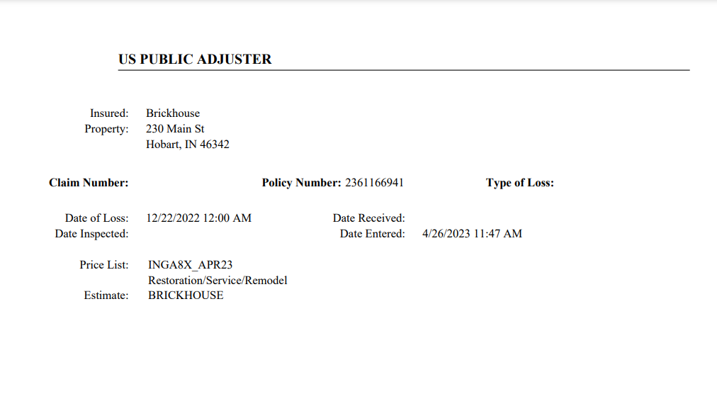 Commercial Complete Estimate